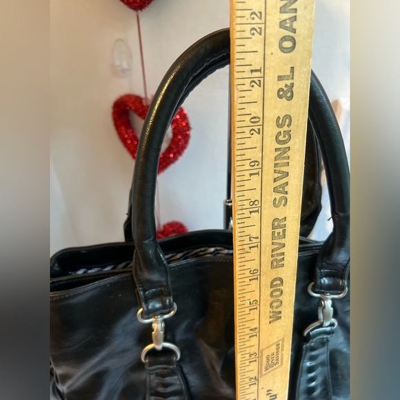 Valcom stone Elegant Black vegan Leather Tote Bag - Picture 12 of 12